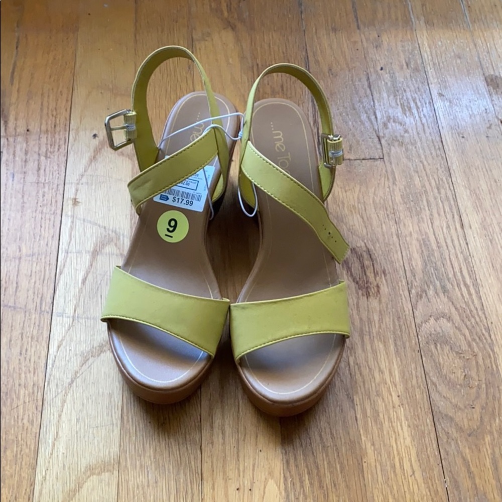 Yellow Platform Heeled Sandal Clog